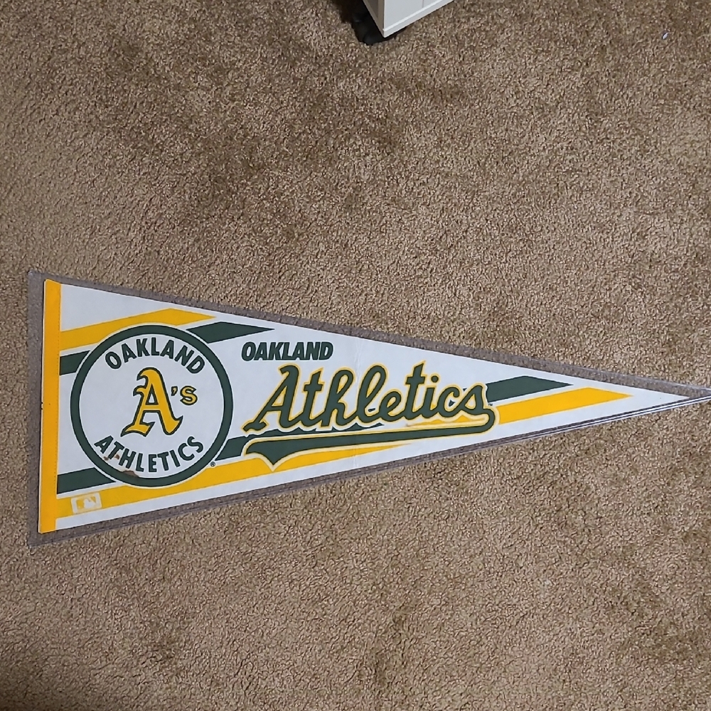 Vintage Oakland Athletics Pennant In A Plastic Sleeve